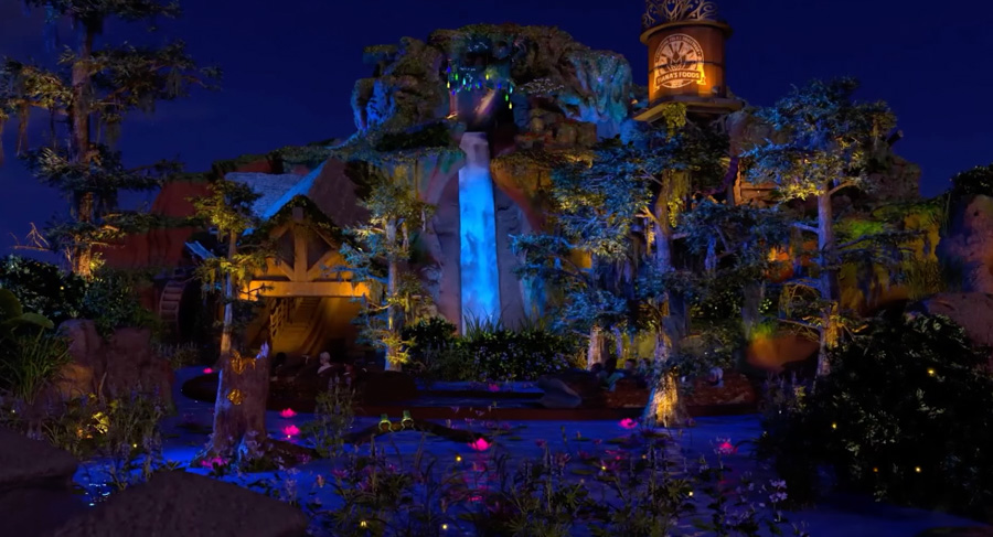 Tiana's Bayou Adventure Digital Renderings Concept Art Day and Night Splash Mountain Makeover Water Tower