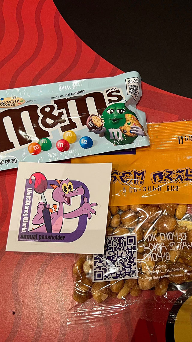 annual passholder lounge snacks figment sticker