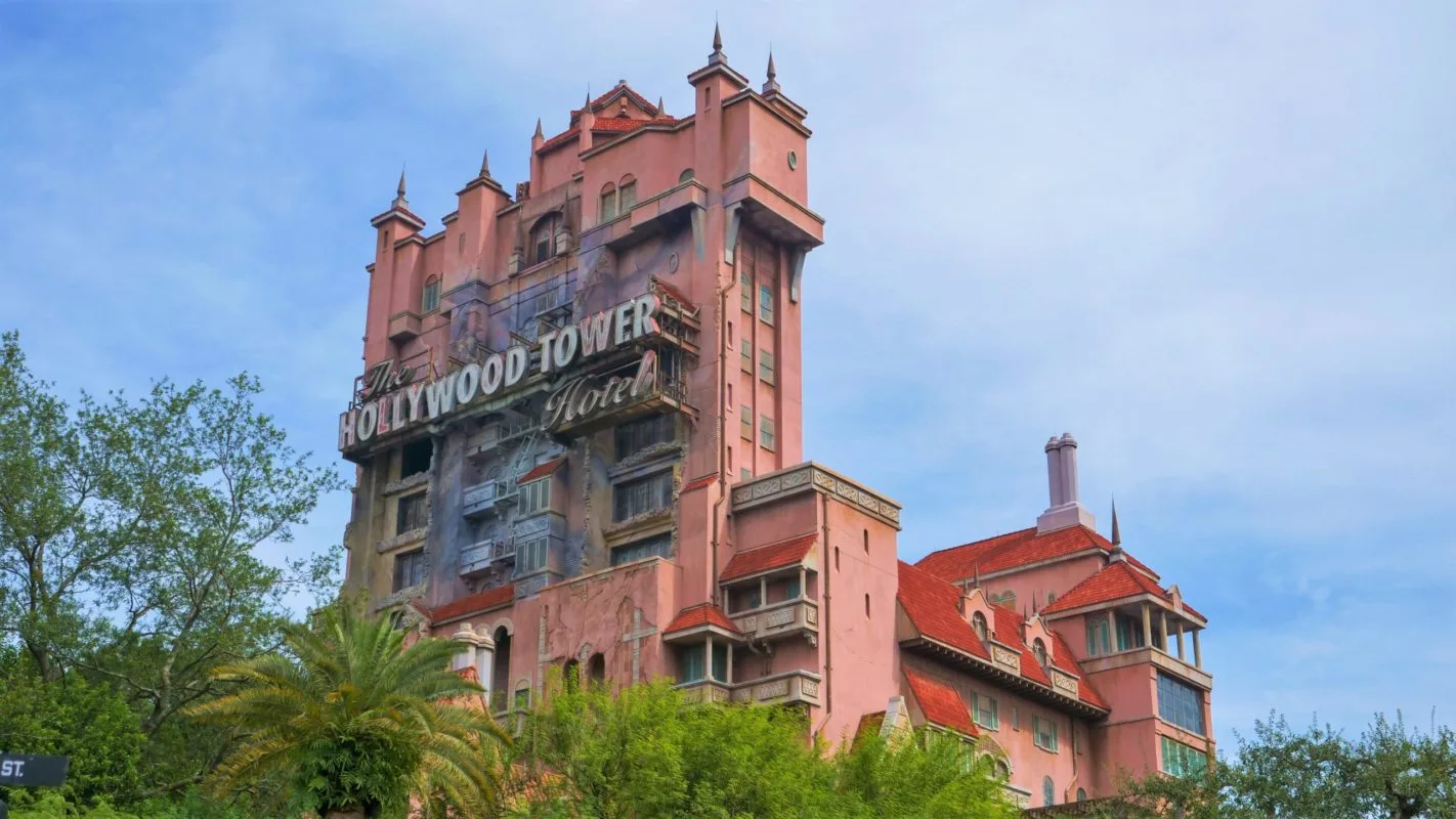The Hollywood Studios Tower of Terror, located at Walt Disney World.