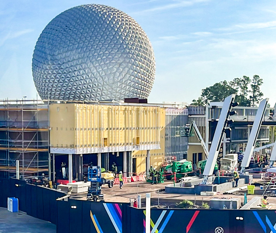 EPCOT Transformation World Celebration CommuniCore Spaceship Earth Construction