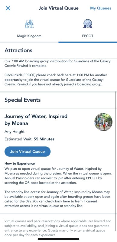 journey of water virtual queue 4283