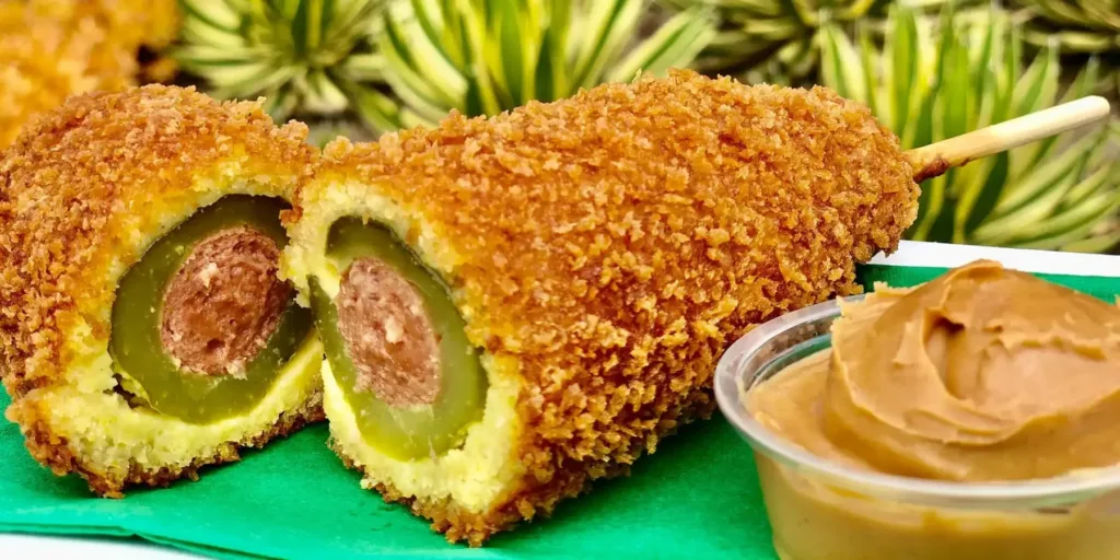 Blue Ribbon Corn Dog Pickled Corn Dogs at Disney World