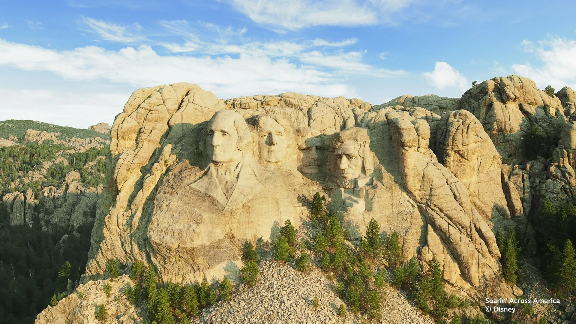 Mount Rushmore scene from Soarin' Across America