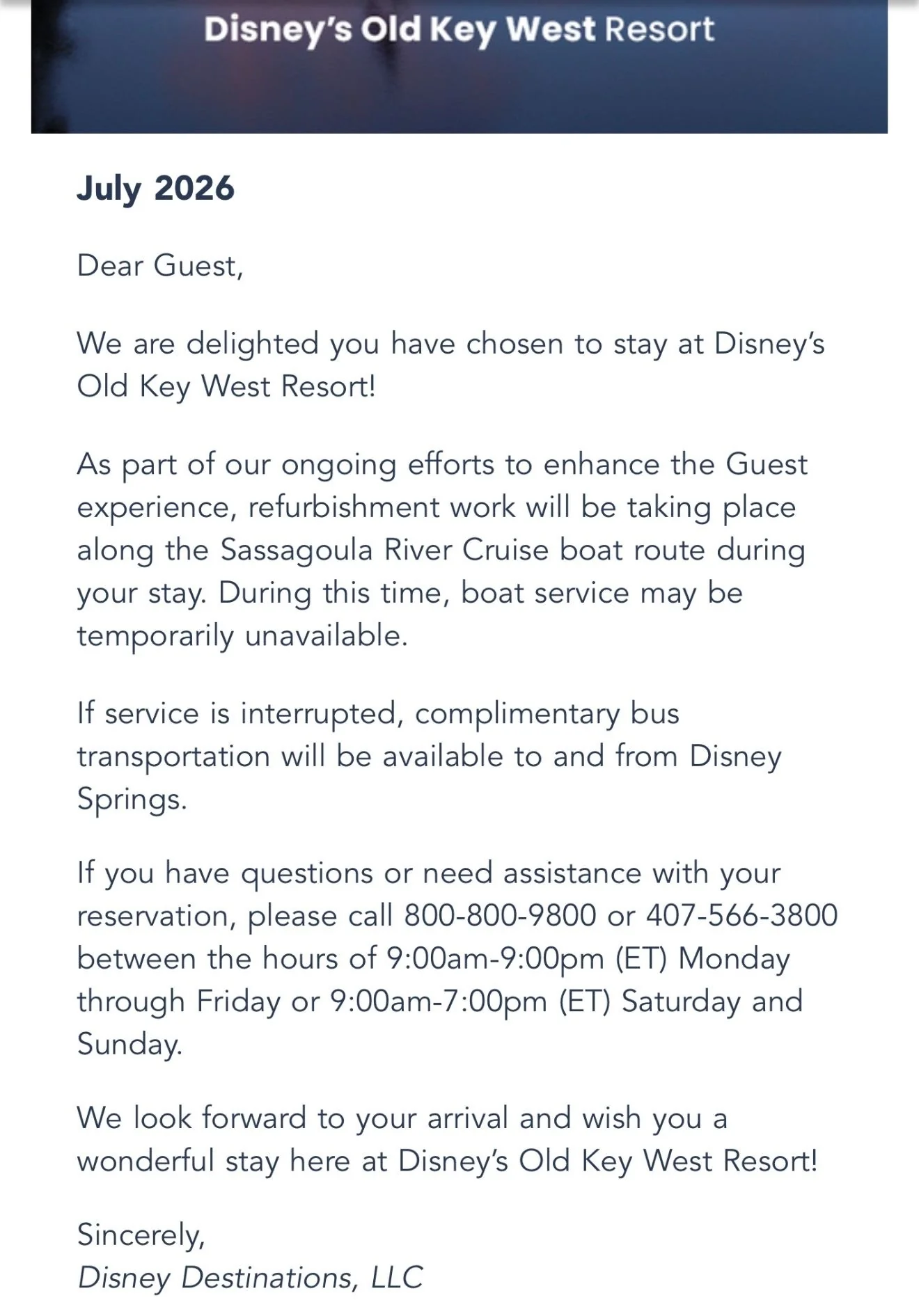 Disney's Old Key West Resort entrance sign