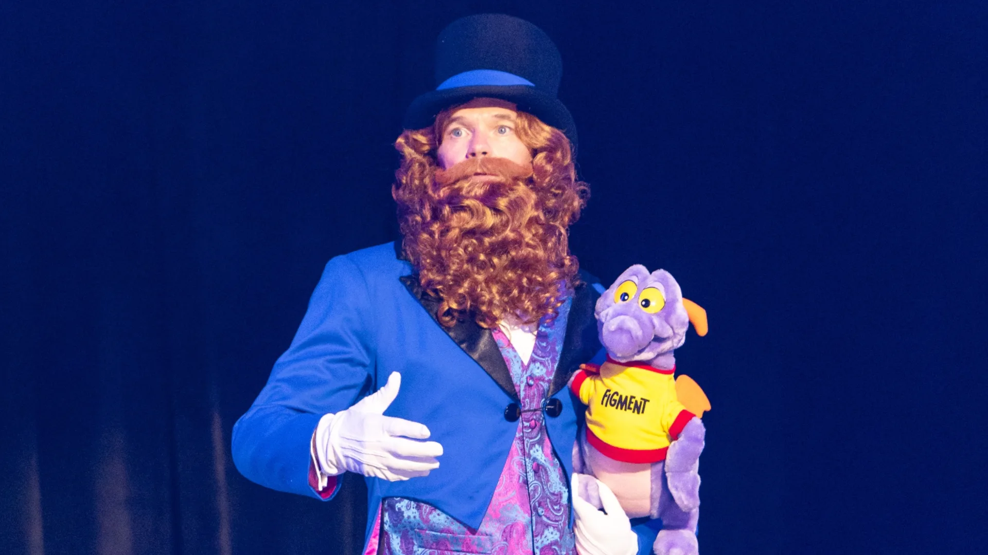 Dreamfinder and Figment artwork for the announced EPCOT reimagining