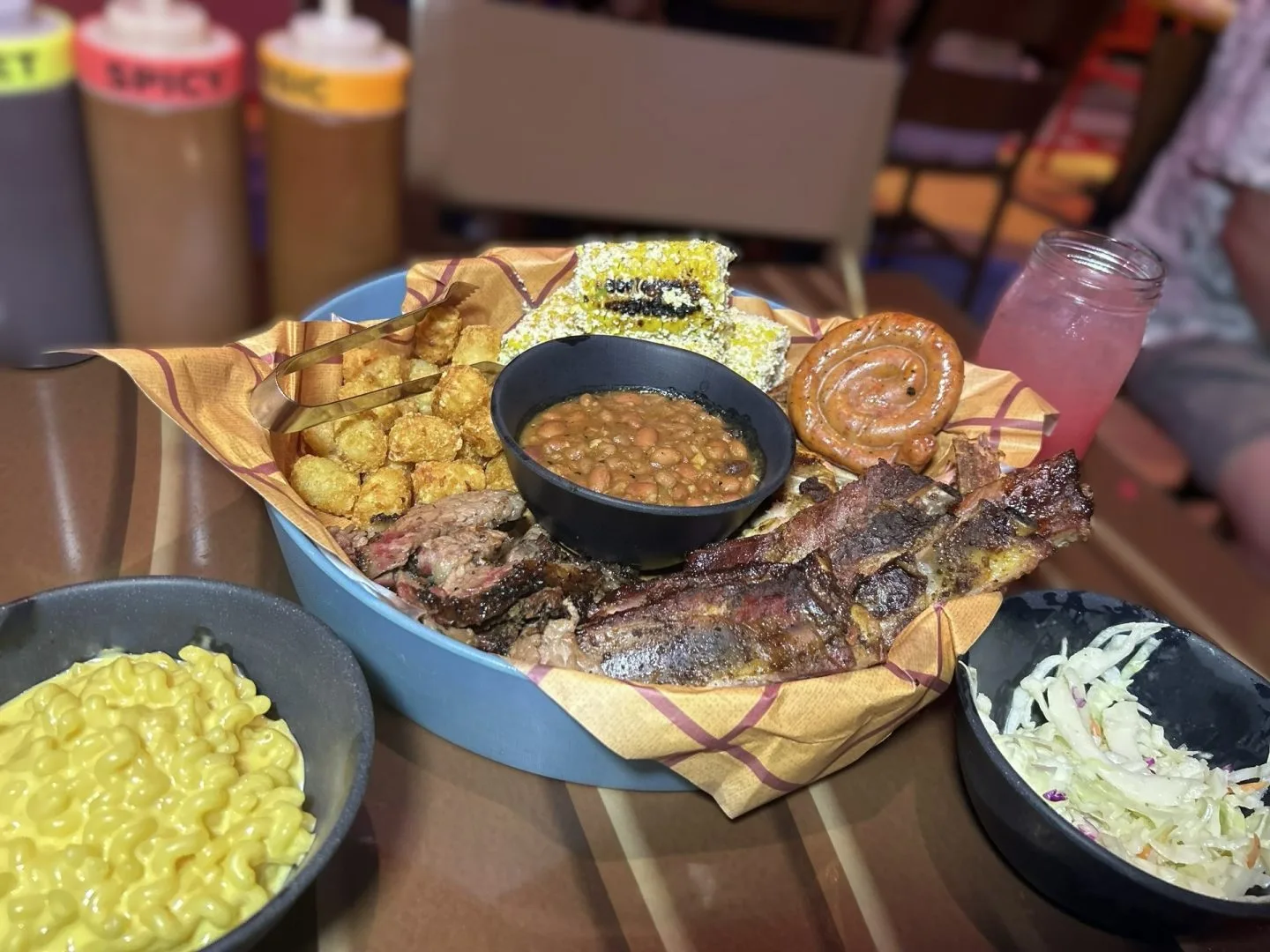 Family-style barbecue platter at Roundup Rodeo BBQ in Toy Story Land at Disney's Hollywood Studios