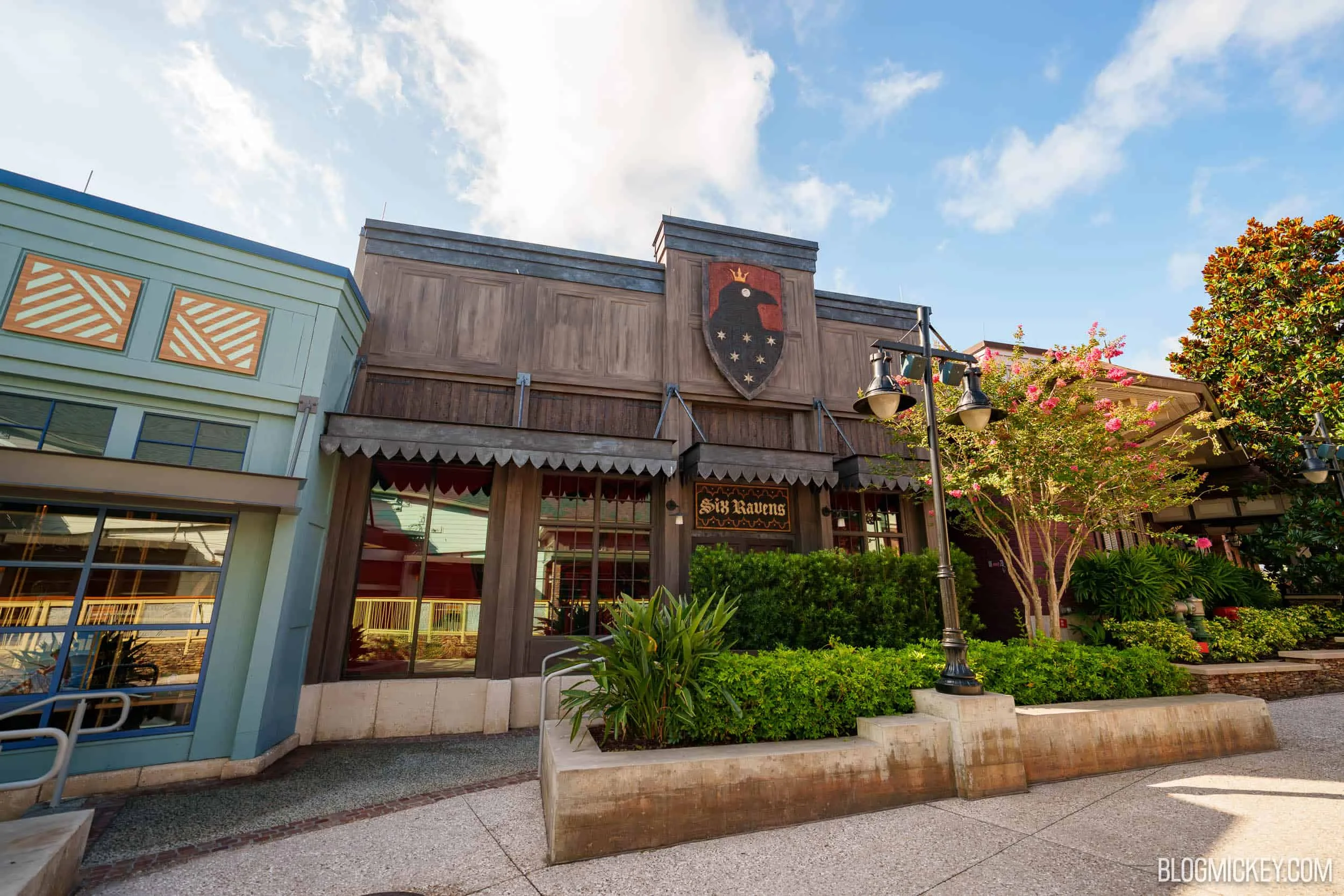 Six Ravens exterior under construction at Disney Springs